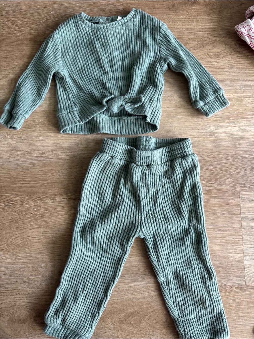 Habitual Kids Ribbed Joggers & Top — Sage Green